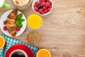 Healty breakfast with muesli, berries, orange juice, coffee and Royalty Free Stock Photo