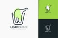 Healty drink logo design linear style