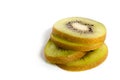 Healty Kiwi Fruit Slices Isolated on White