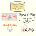 Heand and help set Royalty Free Stock Photo