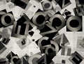 Heap of abstract chaotic alphabet letters