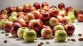 Heap of apples on a white background. Isolated