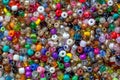 Heap of assorted colorful plastic beads Royalty Free Stock Photo