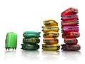 Heap of baggage.Travel or tourism development concept.