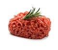 Heap beef minced meat with rosemary Royalty Free Stock Photo