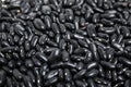 Heap of black beans as background, closeup. Veggie seeds Royalty Free Stock Photo