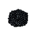 Heap of Black caviar. place for text. label template. Luxury
