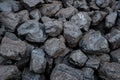 Heap black coal textured background. Mining concept