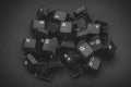 Heap of black computer keyboard keys Royalty Free Stock Photo