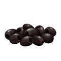 Heap of black olives