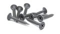 Heap of black steel screws on white background Royalty Free Stock Photo