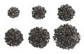 Heap of black sunflower seeds isolated on white background Royalty Free Stock Photo