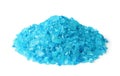 Heap of blue aroma bath sea salt Royalty Free Stock Photo