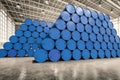 Heap of blue barrels Royalty Free Stock Photo