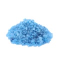 Heap of blue sea salt isolated on white Royalty Free Stock Photo