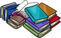 Heap of books cartoon illustration