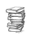 Heap of books, vector drawing