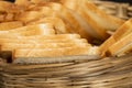 Heap of Bread in Stick Basket, Very Close-Up Royalty Free Stock Photo