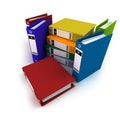 Heap of brightly colored ring binders, Royalty Free Stock Photo