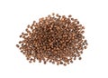 Heap of Brown Coffee Beans Isolated on White Background