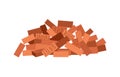 Heap building material. Heap of red brick. Vector illustrations can be used for construction sites, works and industry Royalty Free Stock Photo