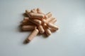 Heap of capsules of probiotic dietary supplement Royalty Free Stock Photo