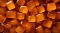 Heap of caramel candies. Caramel candies pattern. AI generated