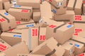 Heap of Cardboard Parcel Packages. 3d Rendering