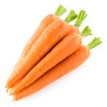 Heap of carrots isolated on white