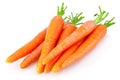 Heap of carrots on white background