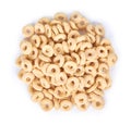 Heap cereals ring isolated on white background Royalty Free Stock Photo