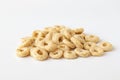 Heap cereals ring isolated on white background Royalty Free Stock Photo