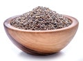 Heap of Chia seeds isolated on white background. Top view Royalty Free Stock Photo