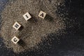 Heap of chia seeds over dark background Royalty Free Stock Photo