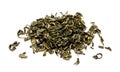 Heap of chinese green tea isolated on a white Royalty Free Stock Photo