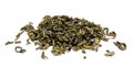 Heap of chinese green tea isolated on a white Royalty Free Stock Photo