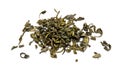 Heap of chinese green tea isolated on a white Royalty Free Stock Photo