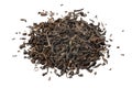 Heap of Chinese Pu Ehr dried tea close up on white background