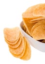 Heap of Chips in a bowl Royalty Free Stock Photo
