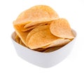 Heap of Chips in a bowl Royalty Free Stock Photo