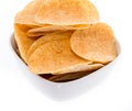 Heap of Chips in a bowl Royalty Free Stock Photo