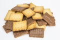 Heap of chocolate covered biscuits Royalty Free Stock Photo