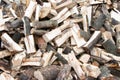 Heap of chopped firewood background. Pile of split firewood. Stack of fuel wood Royalty Free Stock Photo