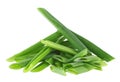 Heap of chopped spring onions isolated on white background Royalty Free Stock Photo