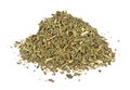 Heap of chopped tarragon leaves on white background Royalty Free Stock Photo
