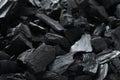 Heap of coal as background, closeup view Royalty Free Stock Photo