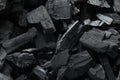 Heap of coal as background, closeup view Royalty Free Stock Photo