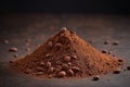 Heap of cocoa powder with cocoa beans Royalty Free Stock Photo