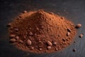 Heap of cocoa powder with cocoa beans Royalty Free Stock Photo