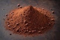 Heap of cocoa powder with cocoa beans Royalty Free Stock Photo